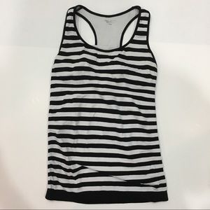 Bebe Sport Black/White Stripe Workout Tank S